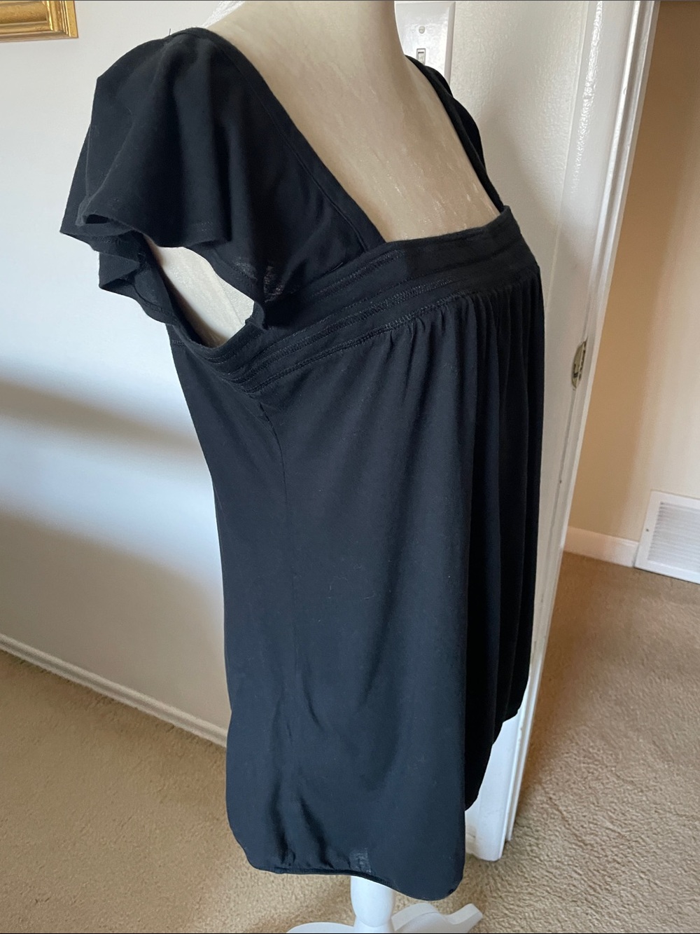 Mossimo Supply Co. Black Square-Neck Flutter Sleeve Tunic - Picture 4 of 9